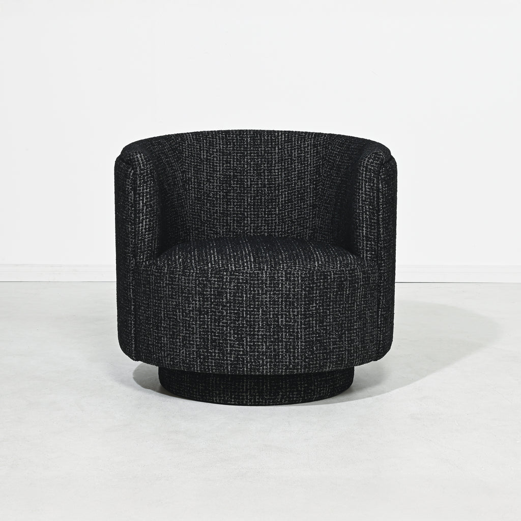 Dublin Swivel Armchair - Black Sabel