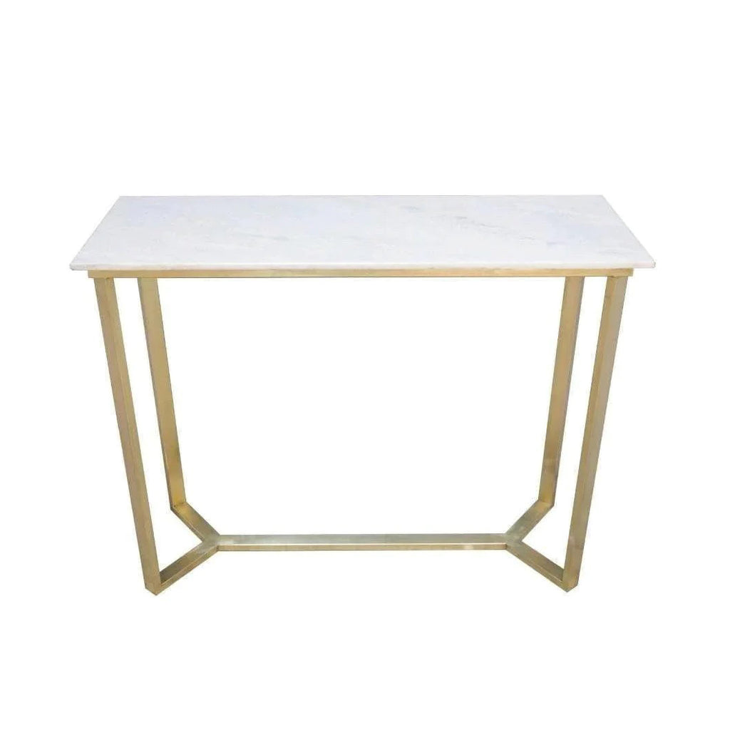 Felix Gold Console Table - White Marble Top