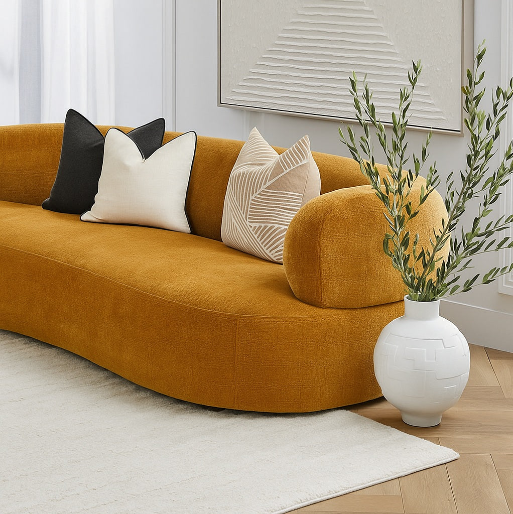 Geneva 3 Seater Sofa - Mustard Chenille