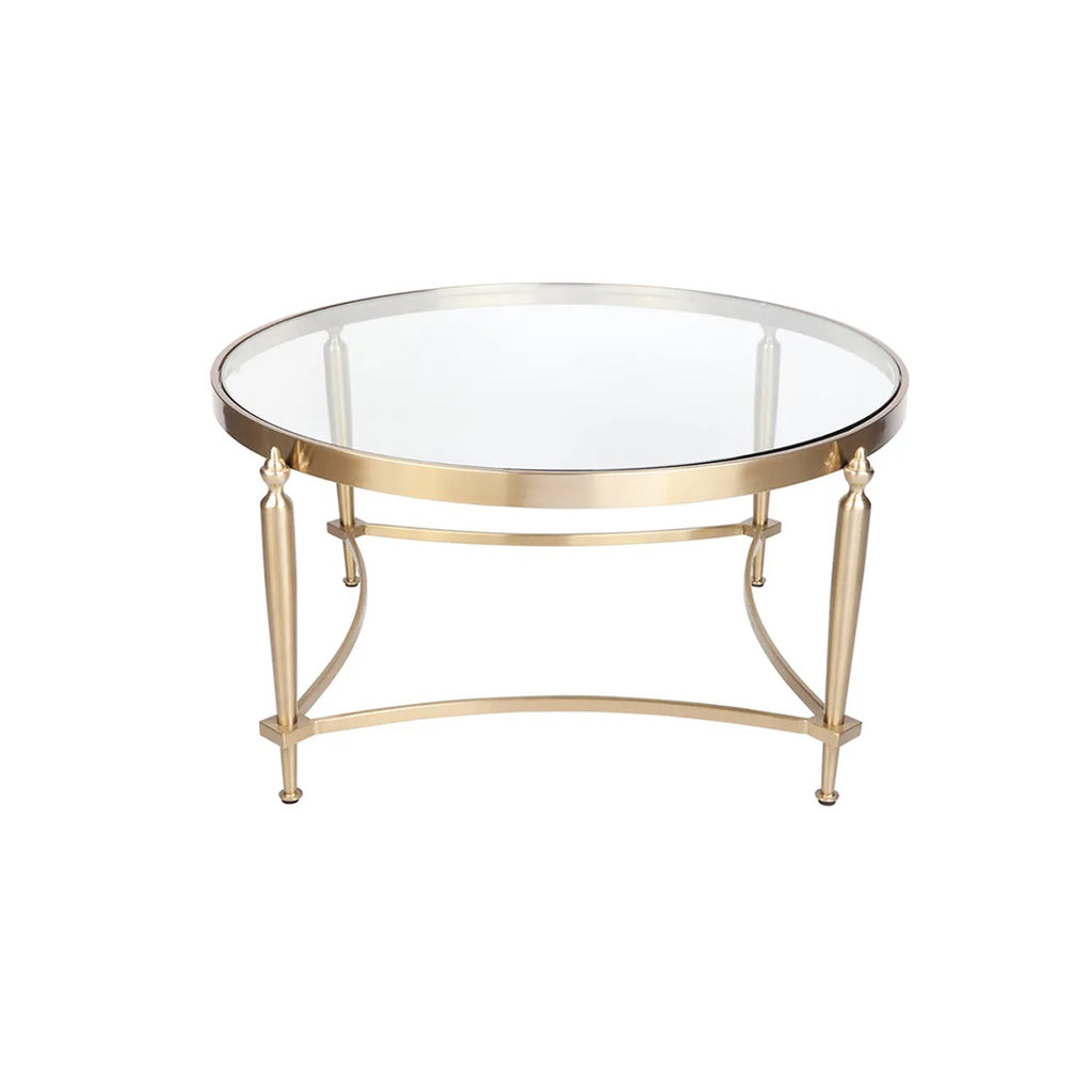 Jacques Gold Coffee Table - Glass Top | Glass Coffee Table
