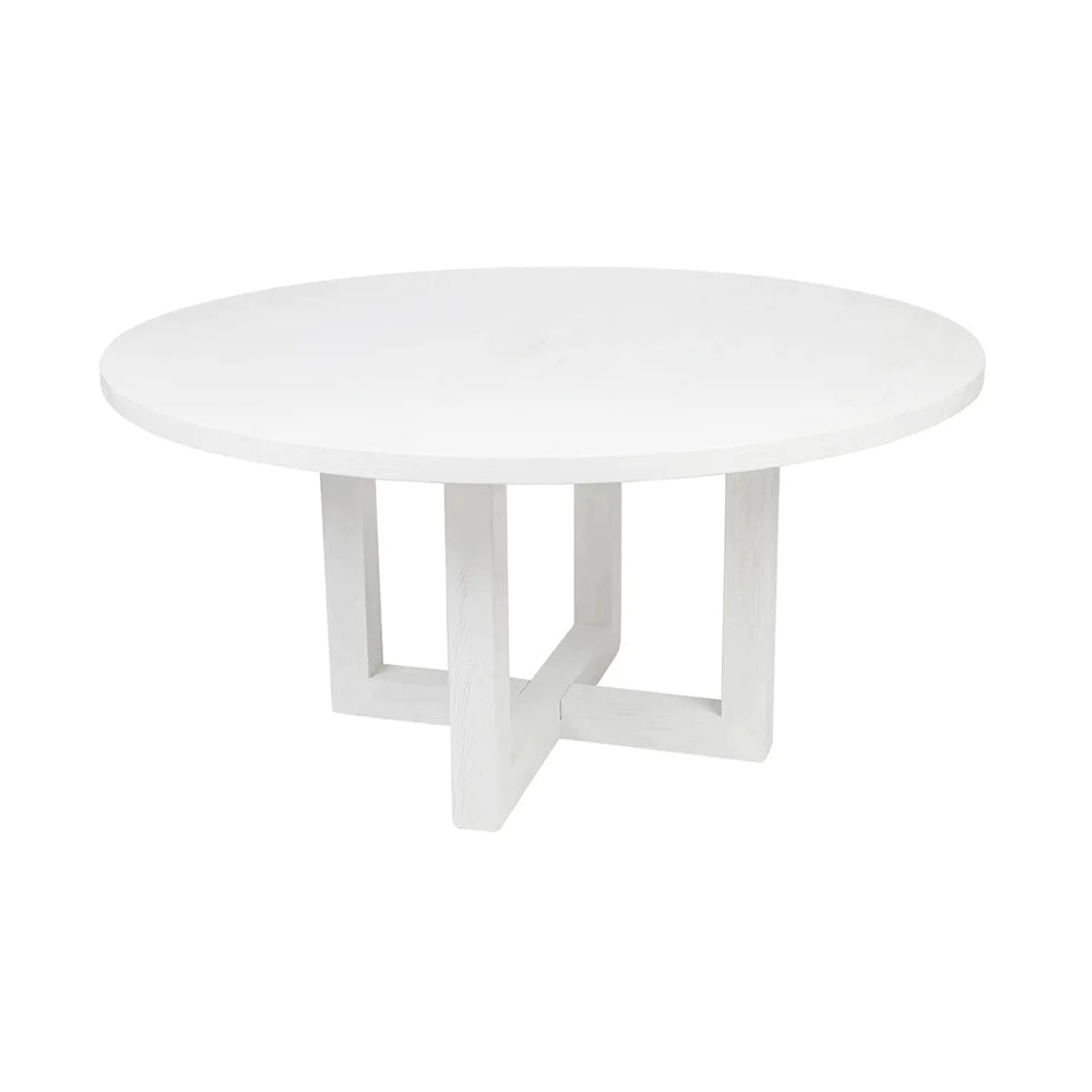 London Round White Dining Table 1.5m