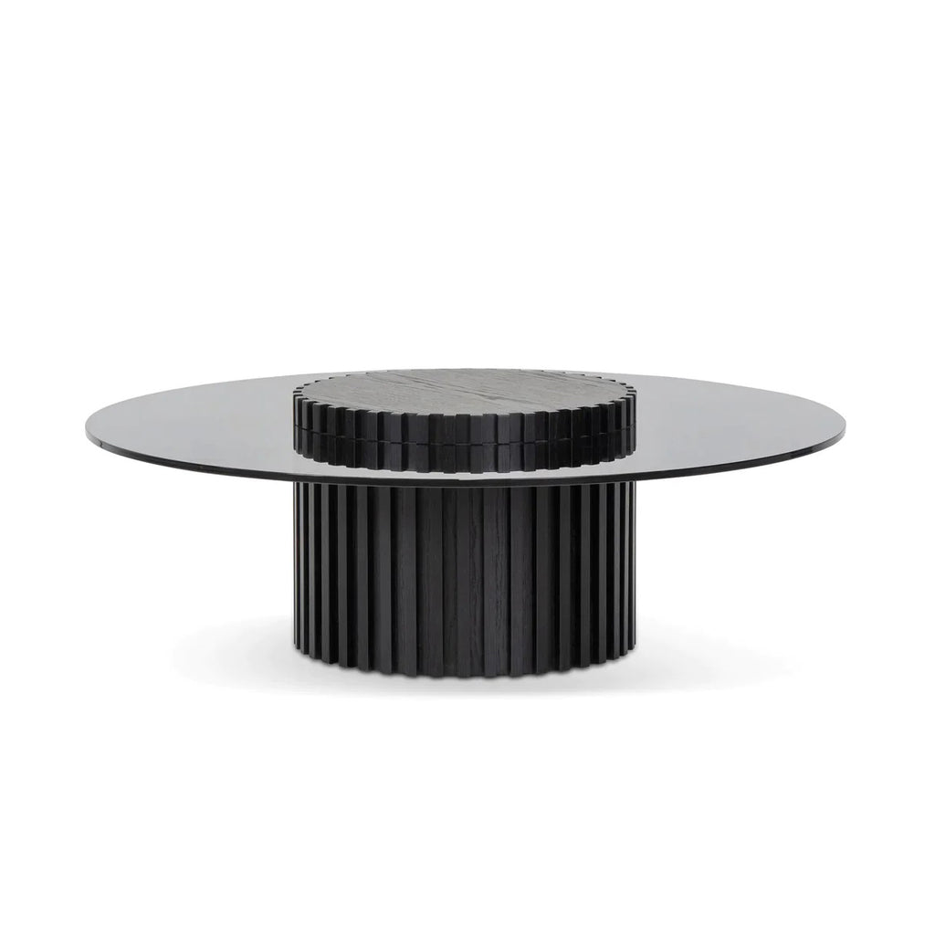 Loire Round Glass Coffee Table - Black