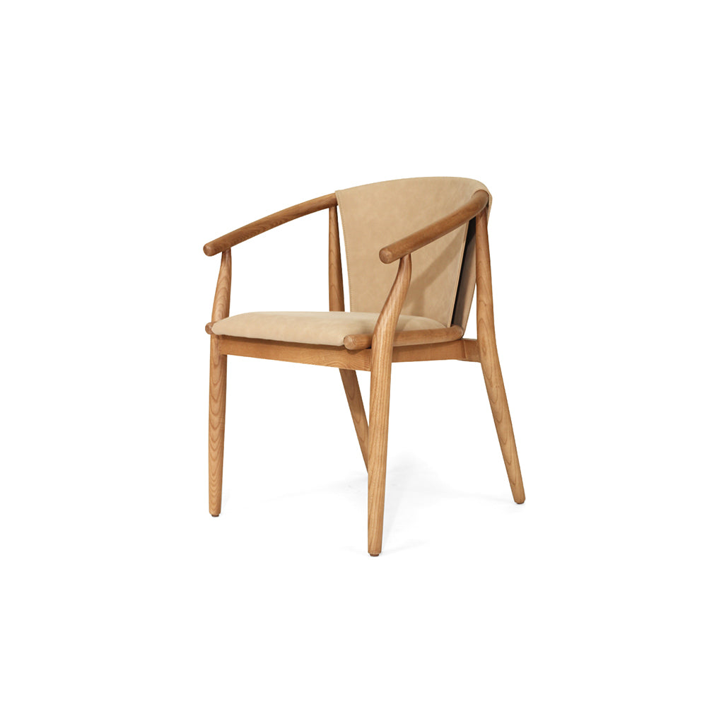 Lira Wooden Dining Chair - Light Khaki