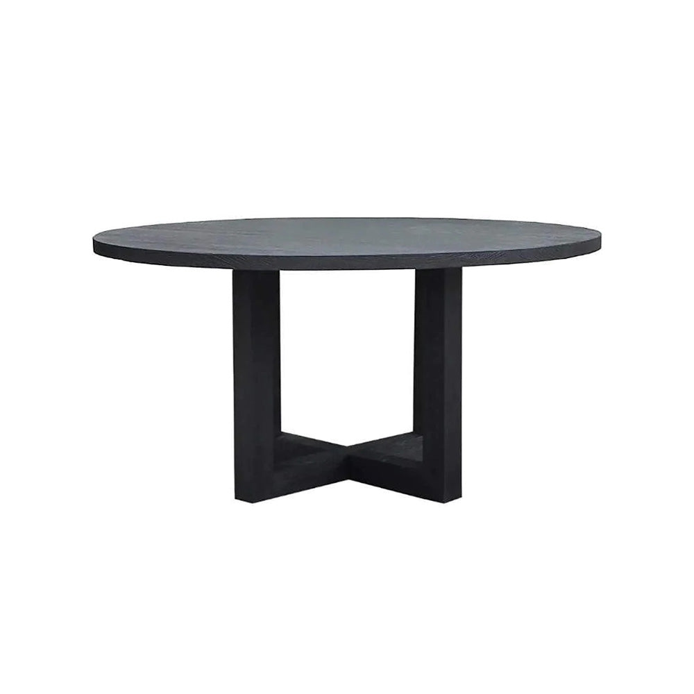 London Black Round Dining Table