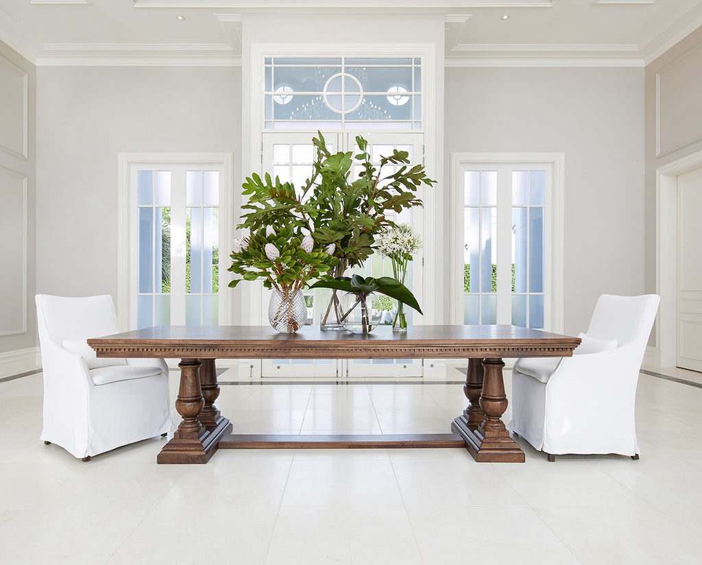 Louis Rectangular Dining Table - Walnut Grey