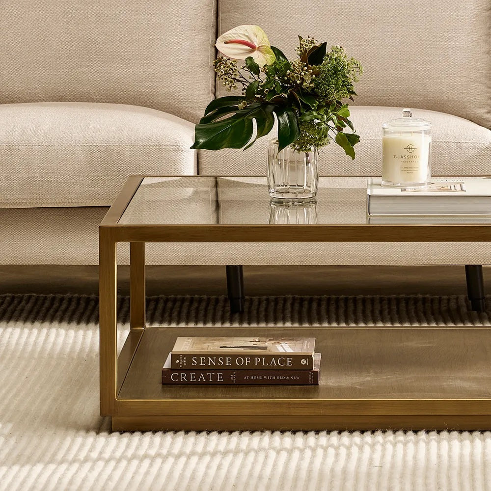 Lugano Rectangular Coffee Table - Antique Gold