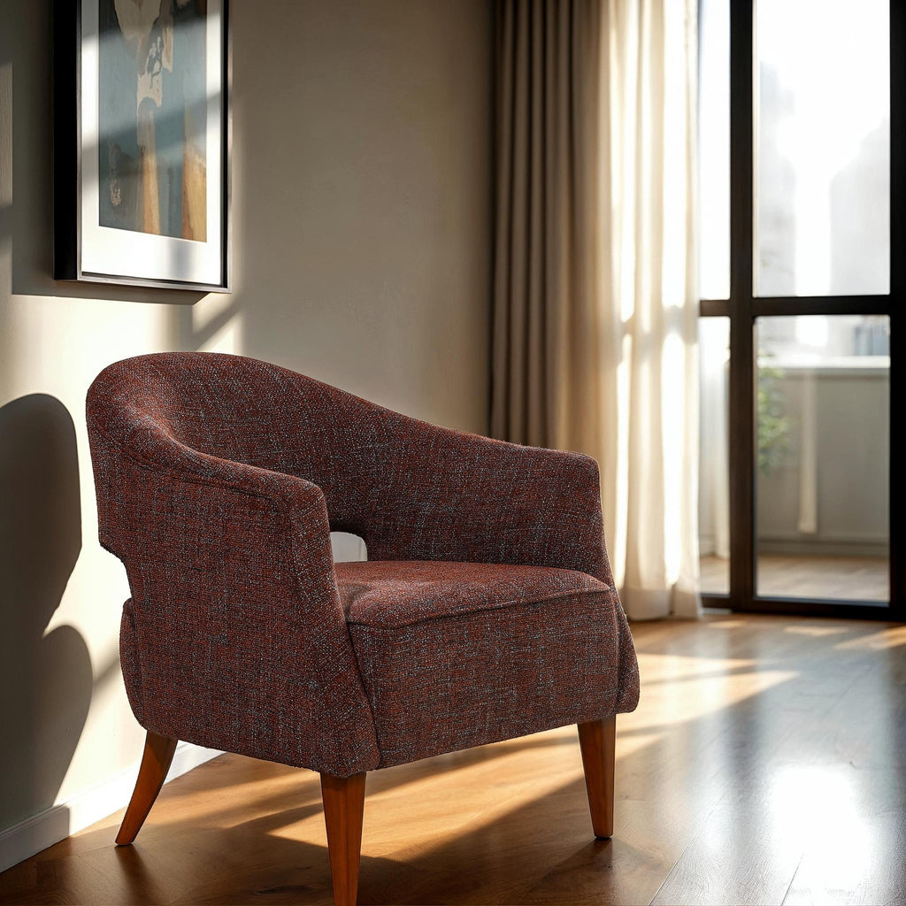 Malta Armchair Mocha Caramel – Wood Leg