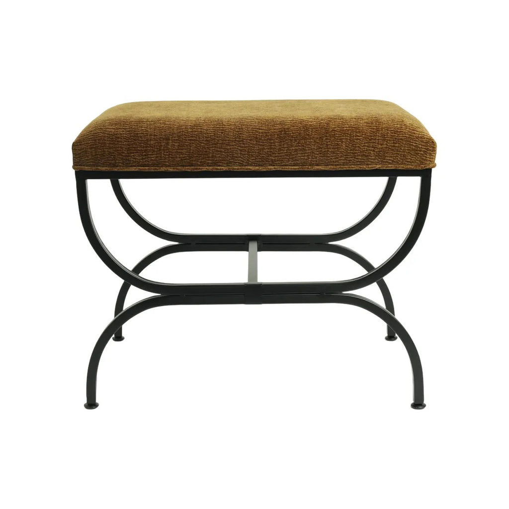Novak Black Iron Stool - Butterscotch