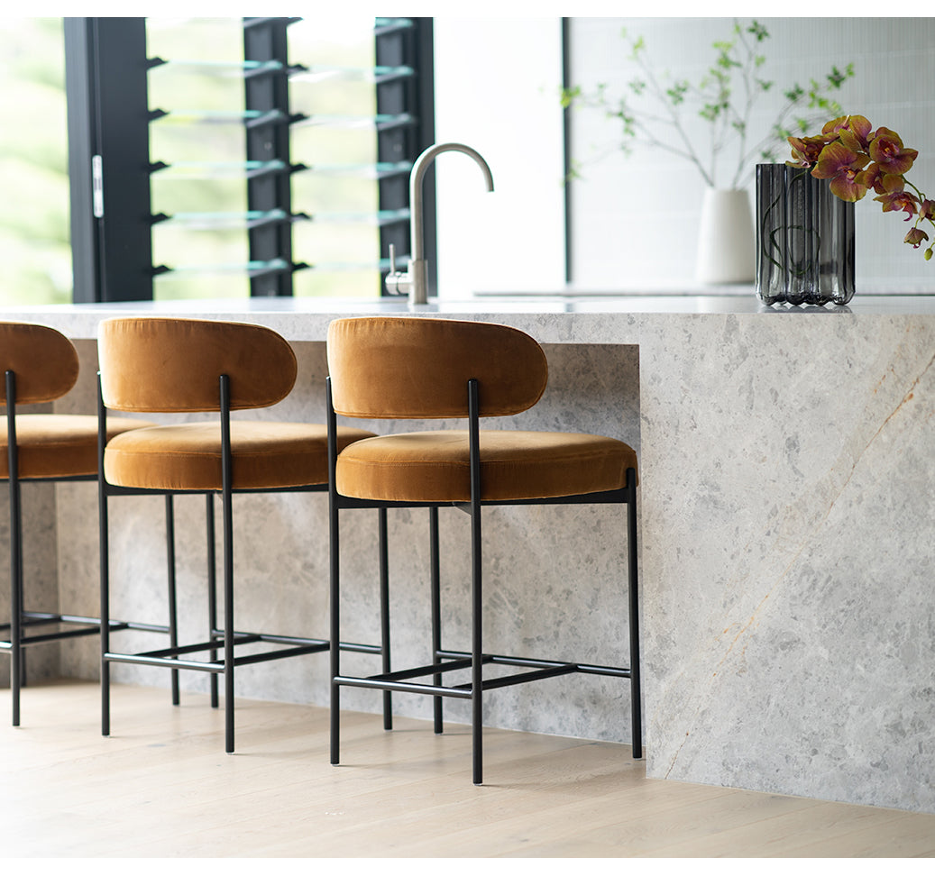 Paris Kitchen Stool - Rust Velvet – Attica House
