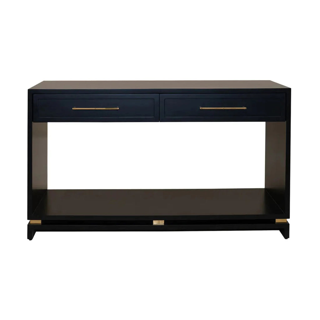Pearl Black Console Table in Hallway