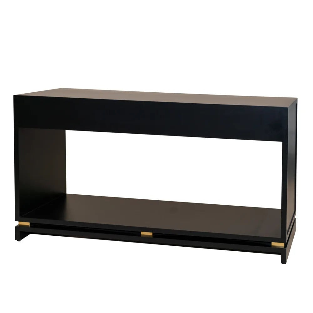 Wooden black console table back