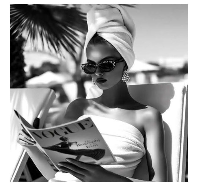 Poolside Vogue Black & White Wall Art