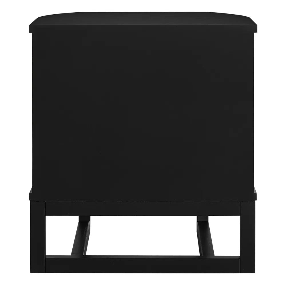 Portofino Curved  Bedside Table - Black