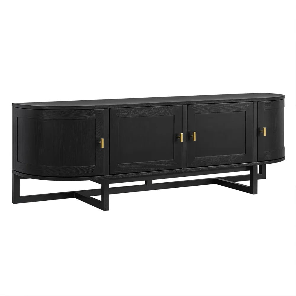 Portofino Curved Entertainment Unit - Black