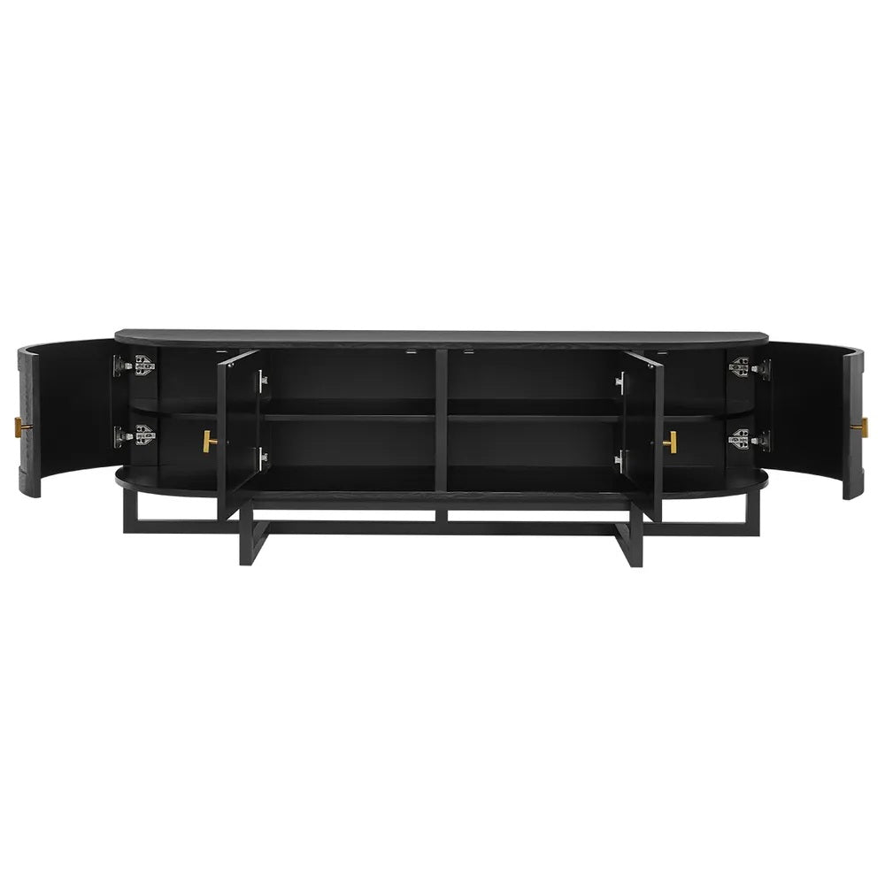 Portofino Curved Entertainment Unit - Black