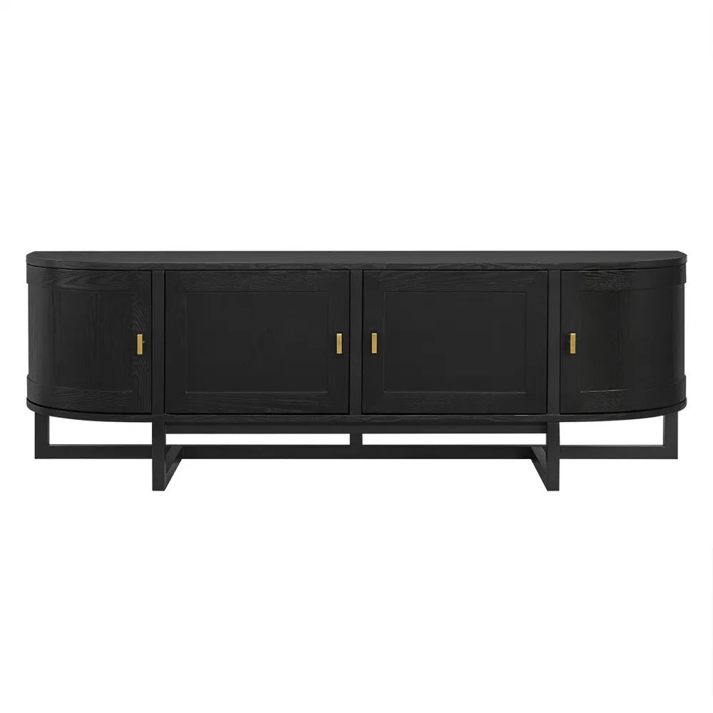 Portofino Curved Entertainment Unit - Black