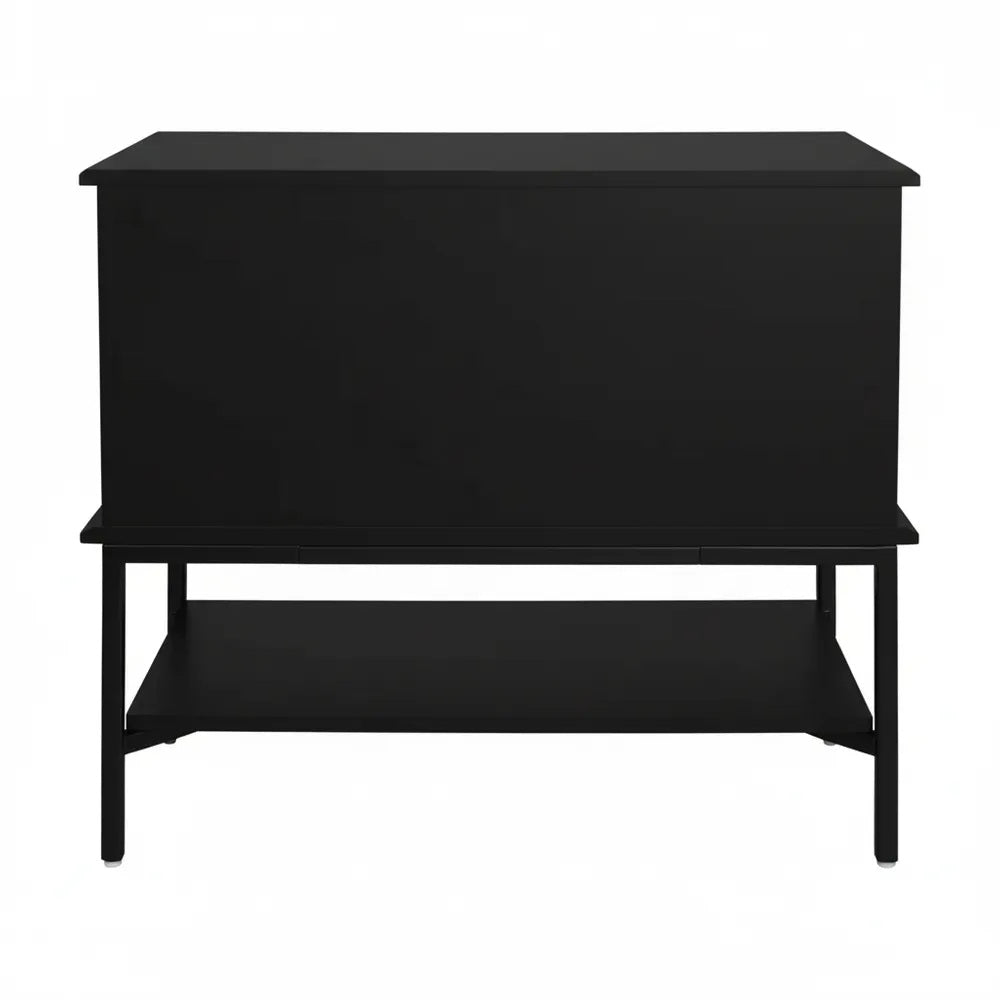 Ripple Bedside Table All Black - Large
