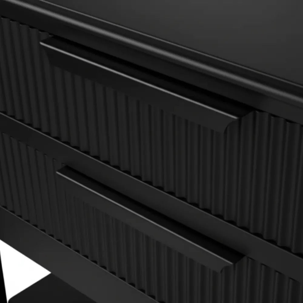 Ripple Bedside Table All Black - Large