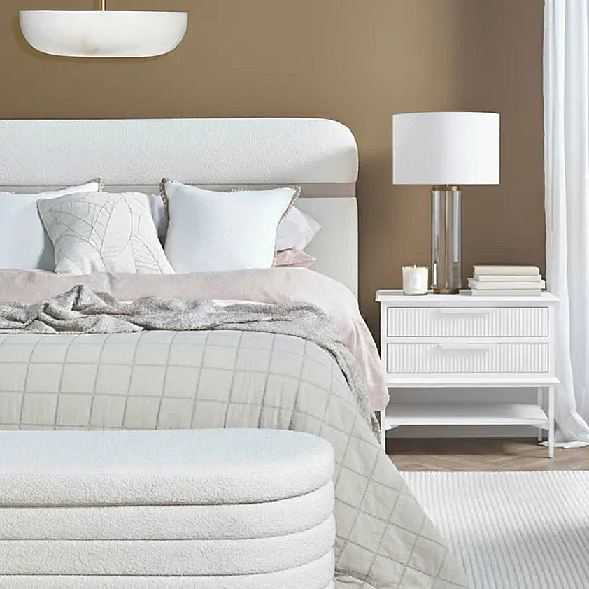 Ripple Bedside Table All White - Large