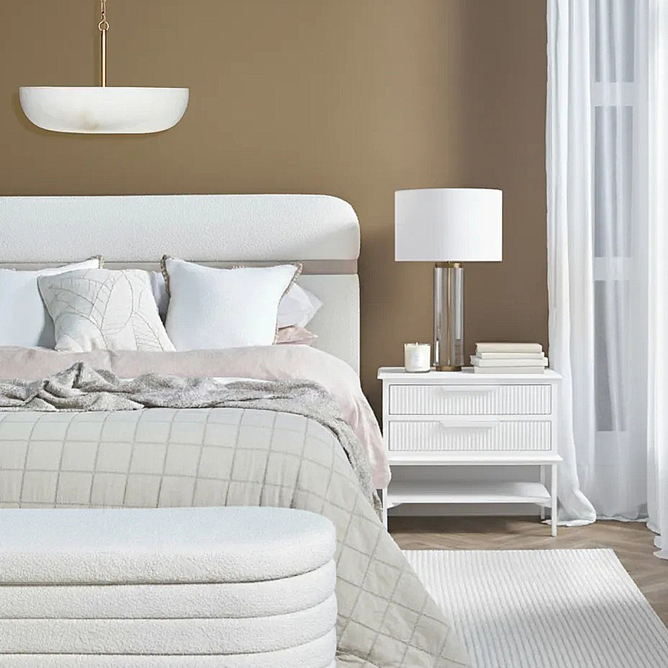 Ripple Bedside Table All White - Large