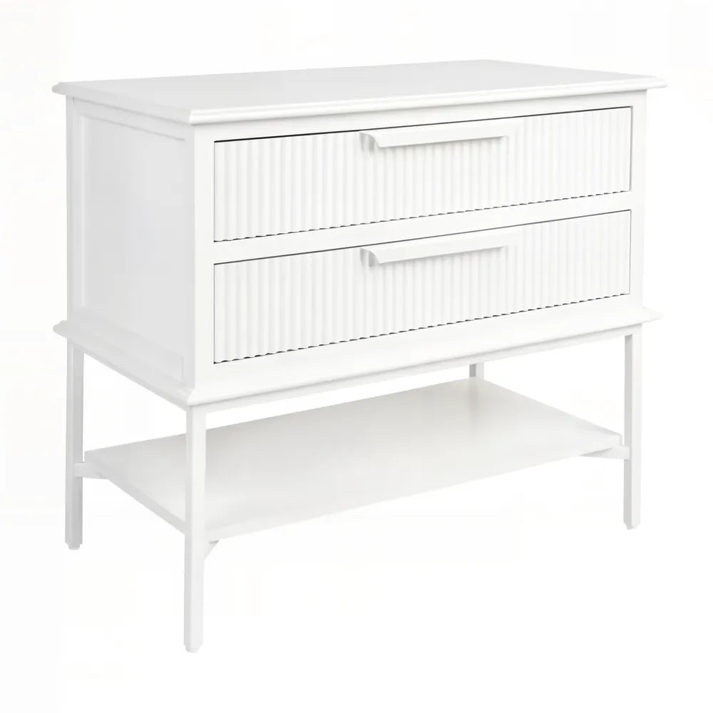 Ripple Bedside Table All White - Large