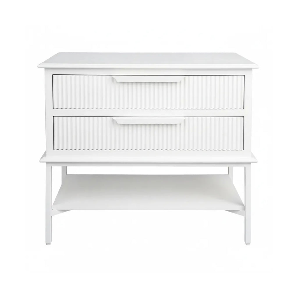 Ripple Bedside Table All White - Large