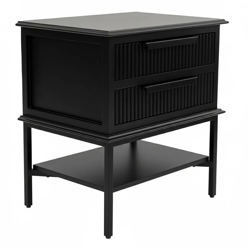 Ripple Bedside Table All Black - Small