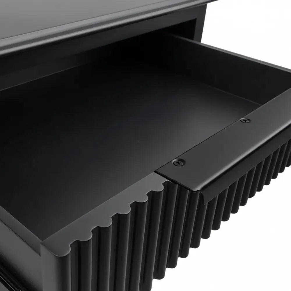 Ripple Bedside Table All Black - Small