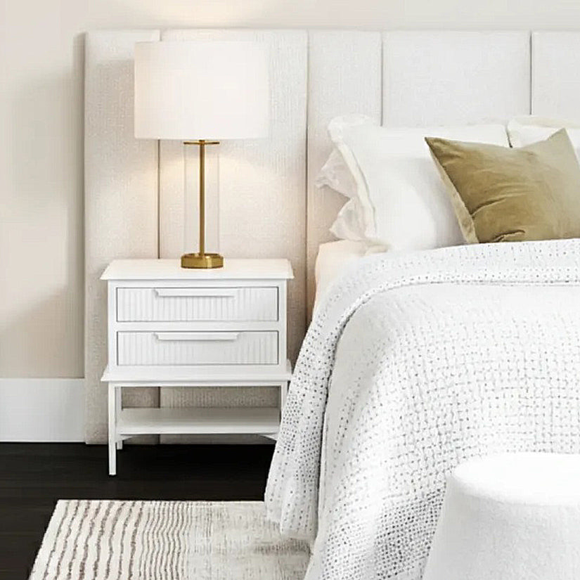Ripple Bedside Table All White - Small