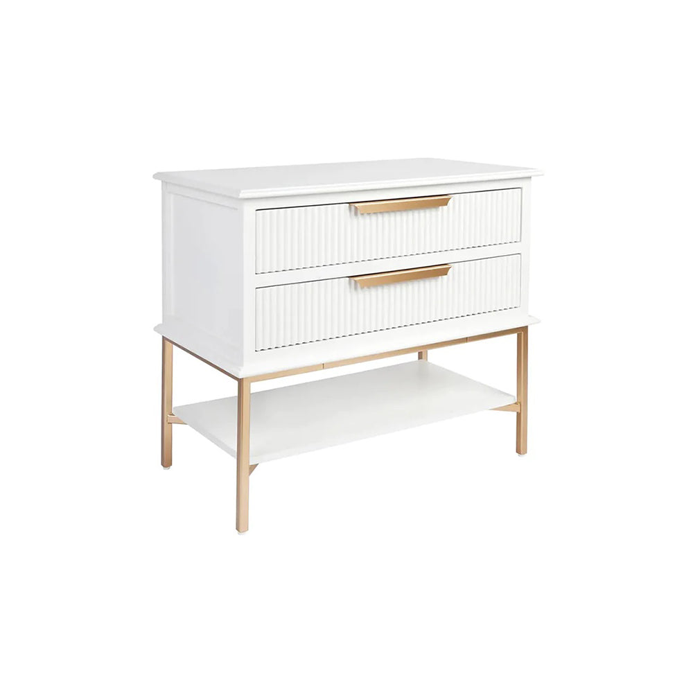 Ripple Bedside Table White - Large | Modern Furniture