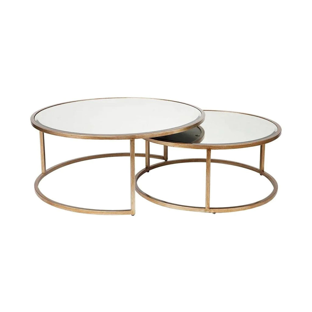 Serene Nesting Coffee Tables - Antique Gold | Glass Coffee Table