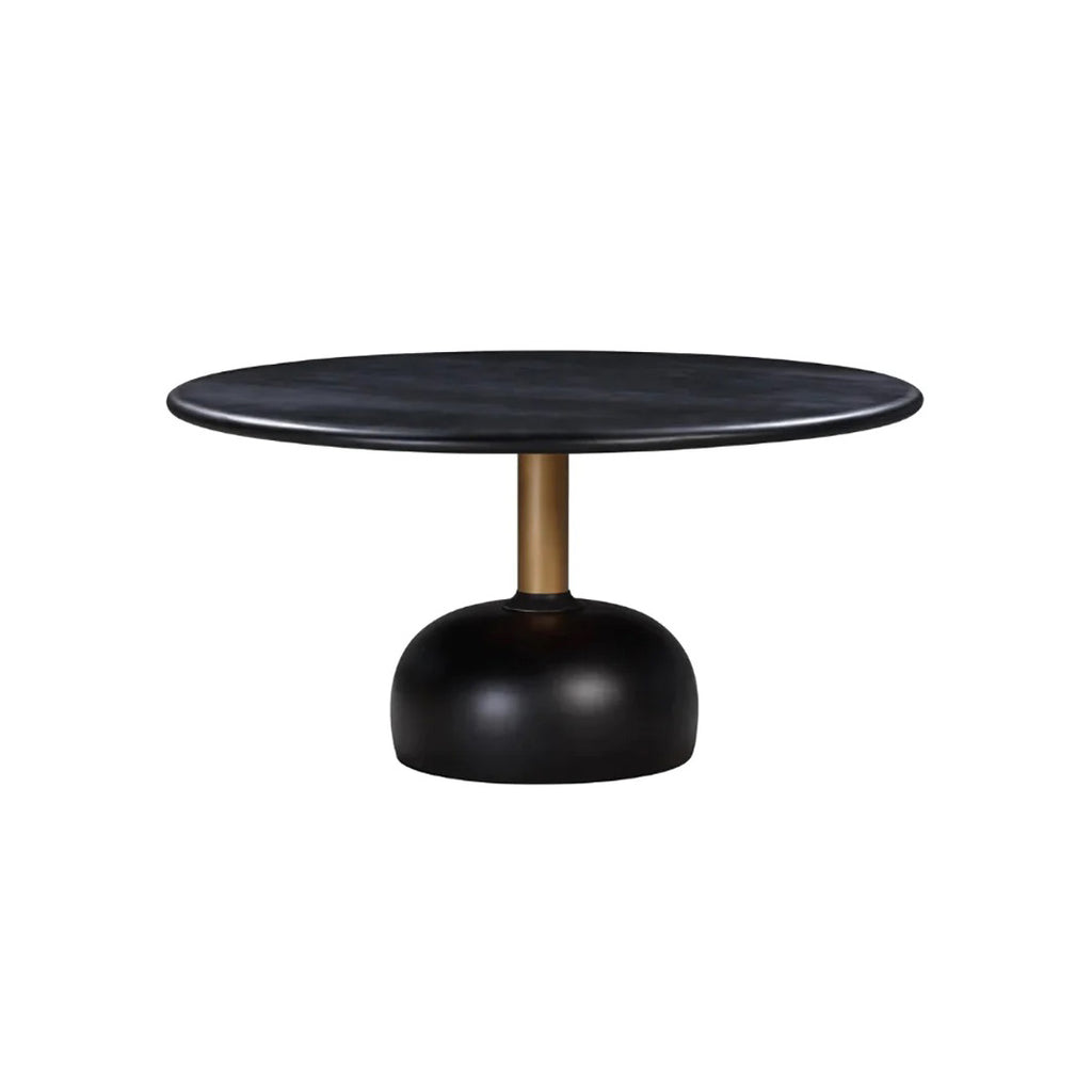 Sofia Black Round Dining Table - Gold Stem