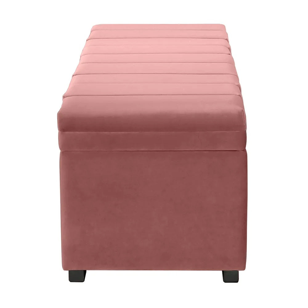 Soho Storage Bench Ottoman - Dusty Rose Velvet