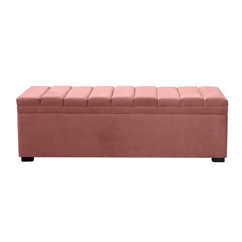Soho Storage Bench Ottoman - Dusty Rose Velvet