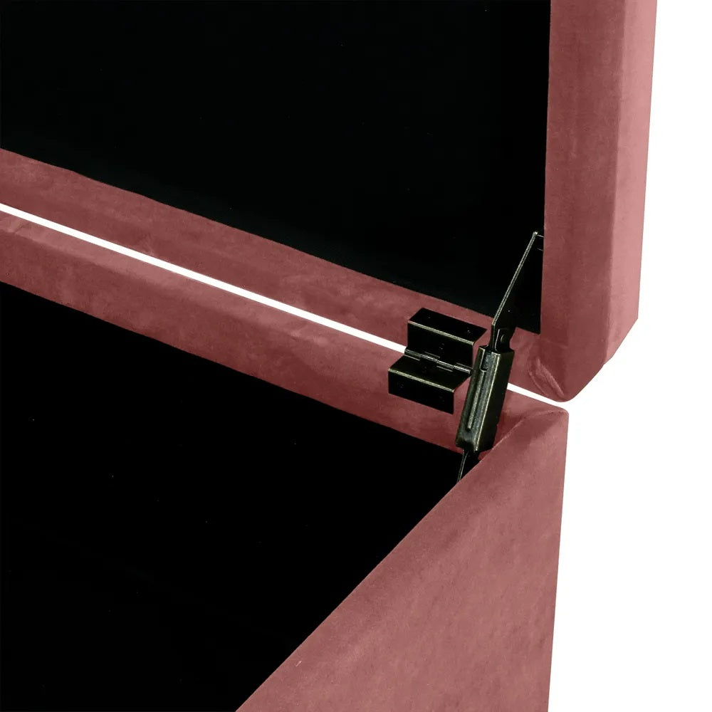 Soho Storage Bench Ottoman - Dusty Rose Velvet