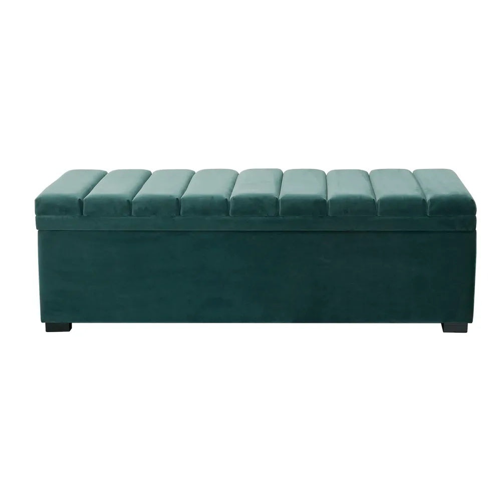 Soho Storage Bench Ottoman - Teal Velvet