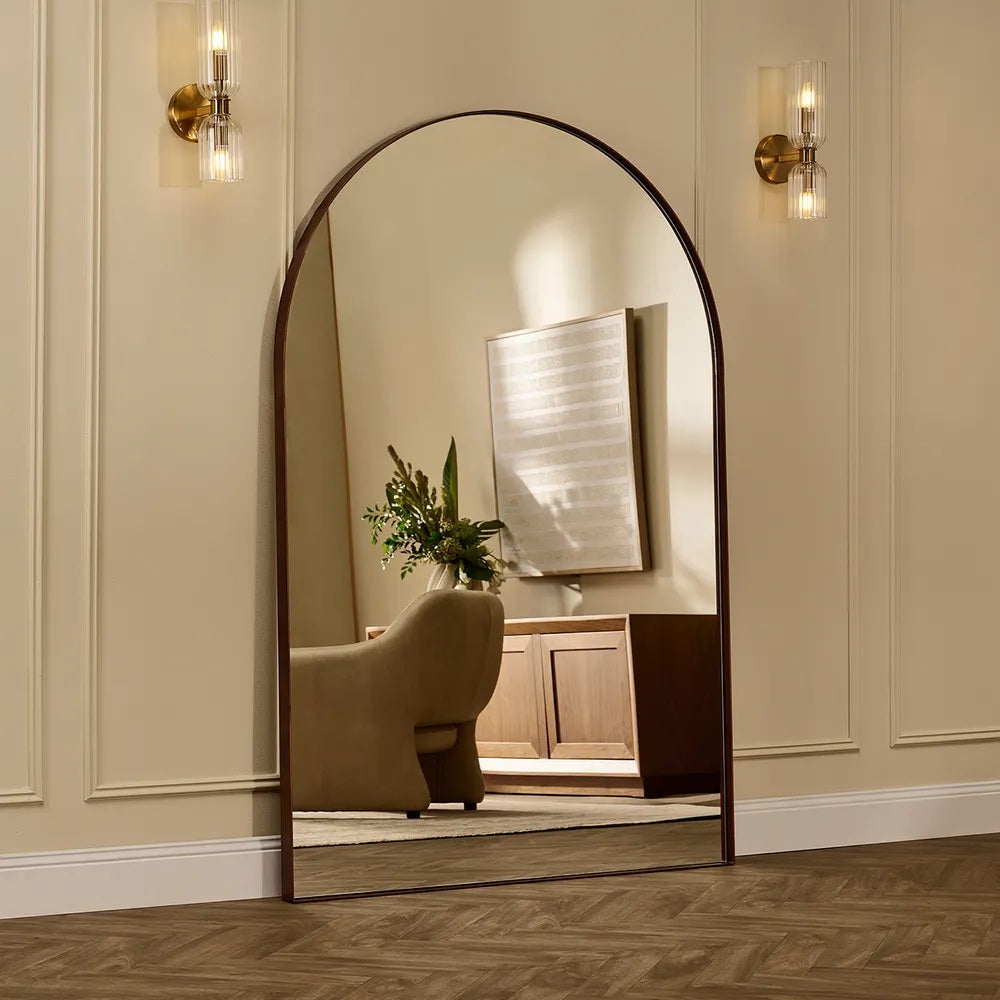 Surrey Floor Mirror - Antique Brass