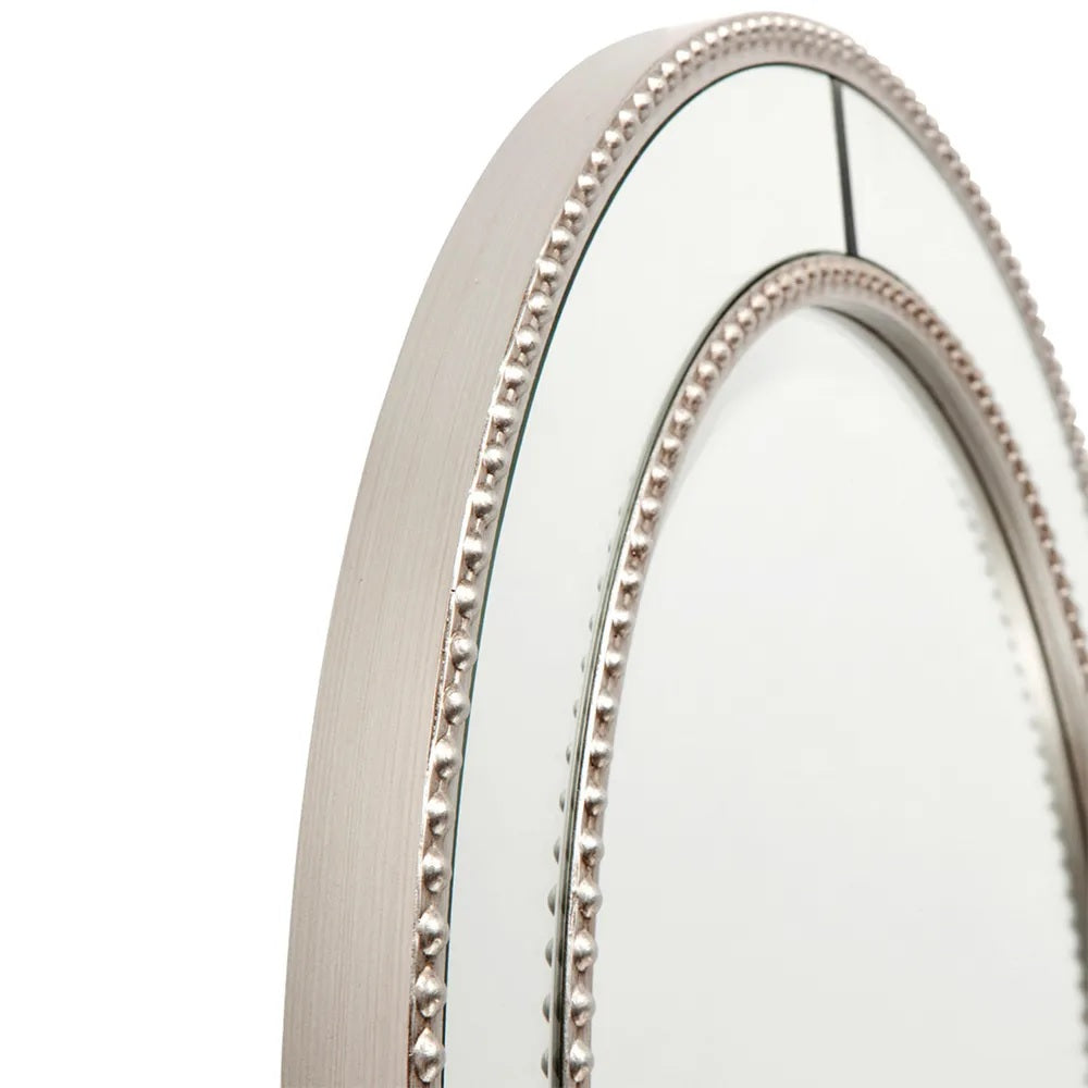 Zeta Wall Mirror - Round Antique Silver