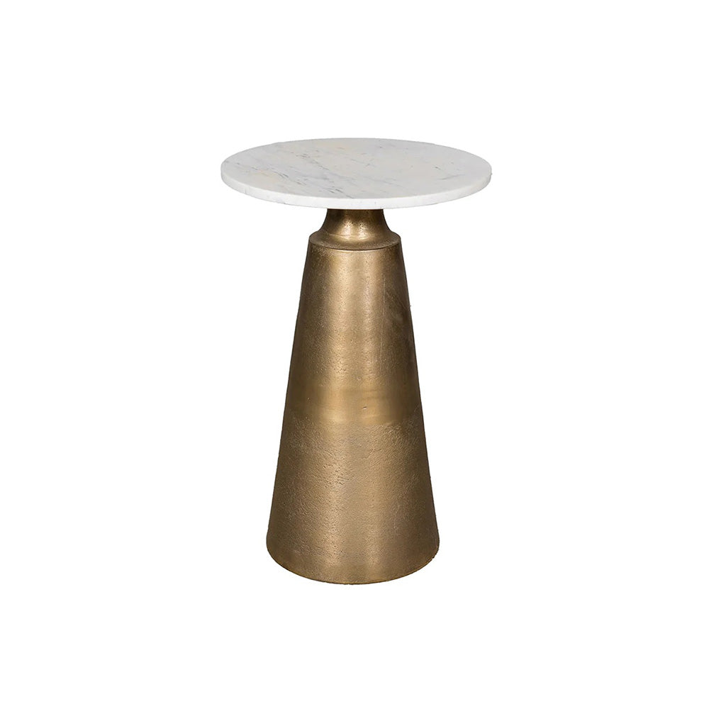 Ziggy Cone Marble Side Table - Gold