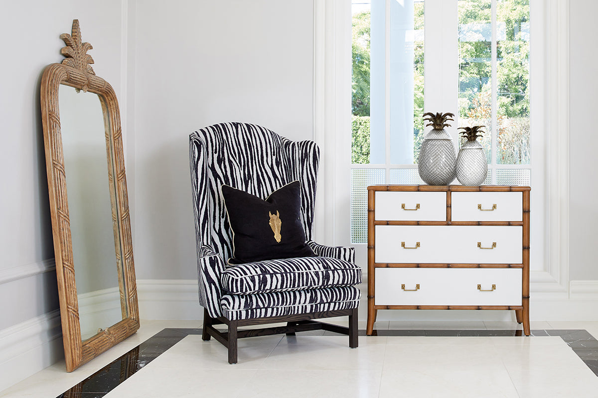 Safari Wing Chair Zebra print Attica House