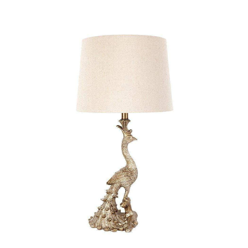 Peacock Table Lamp - Champagne Gold