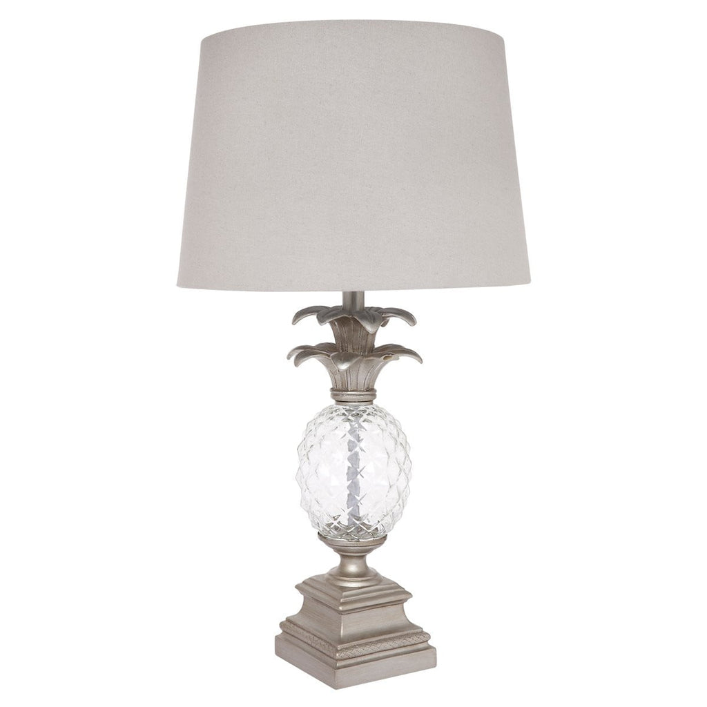 Langley Pineapple Table Lamp - Antique Silver