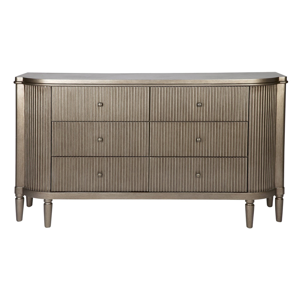 Arienne 6 Drawer antique Gold Chest | Gold Art Deco Chest of Drawers