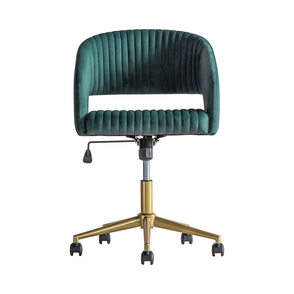 Mika Swivel Chair - Green Velvet