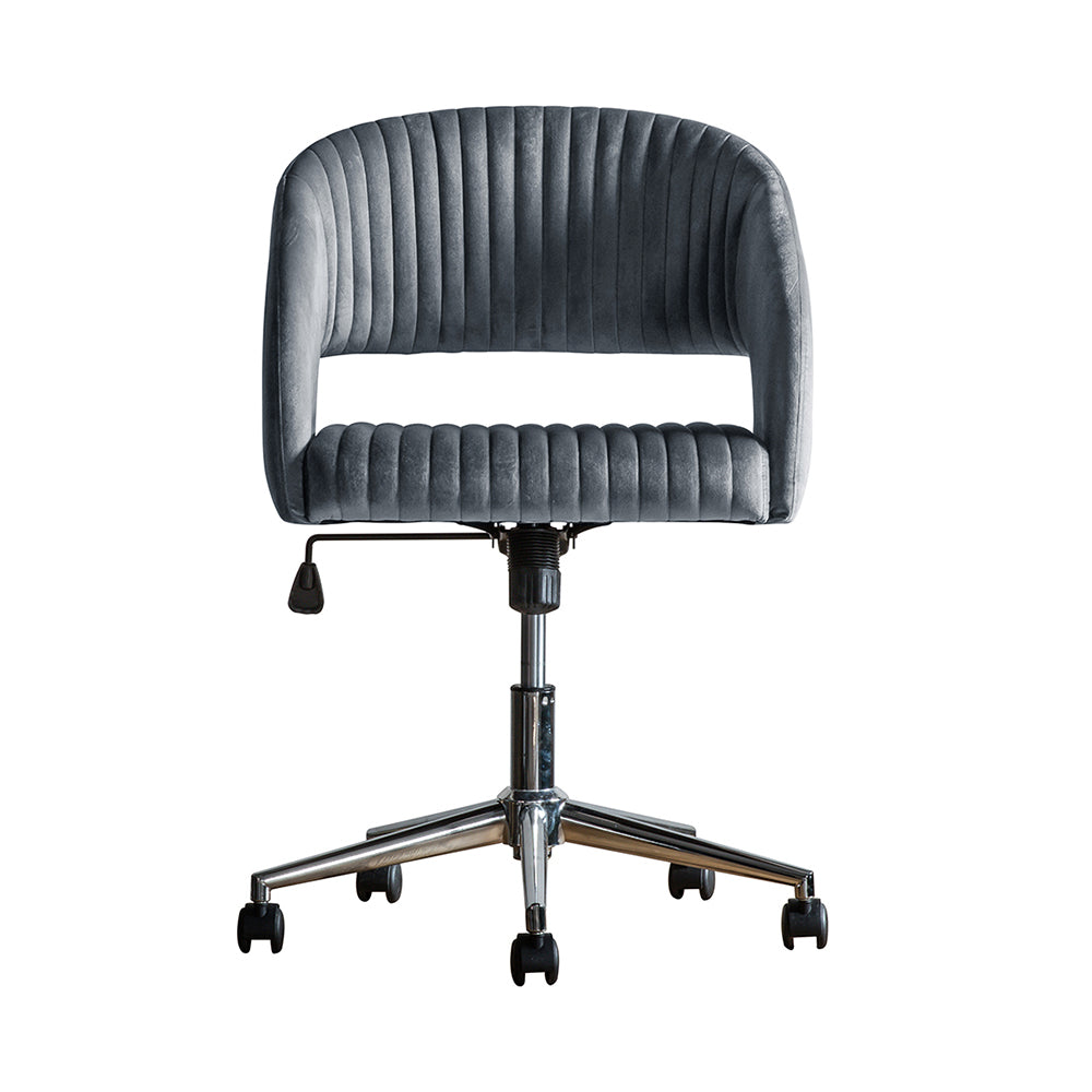 Mika Swivel Chair - Charcoal Velvet