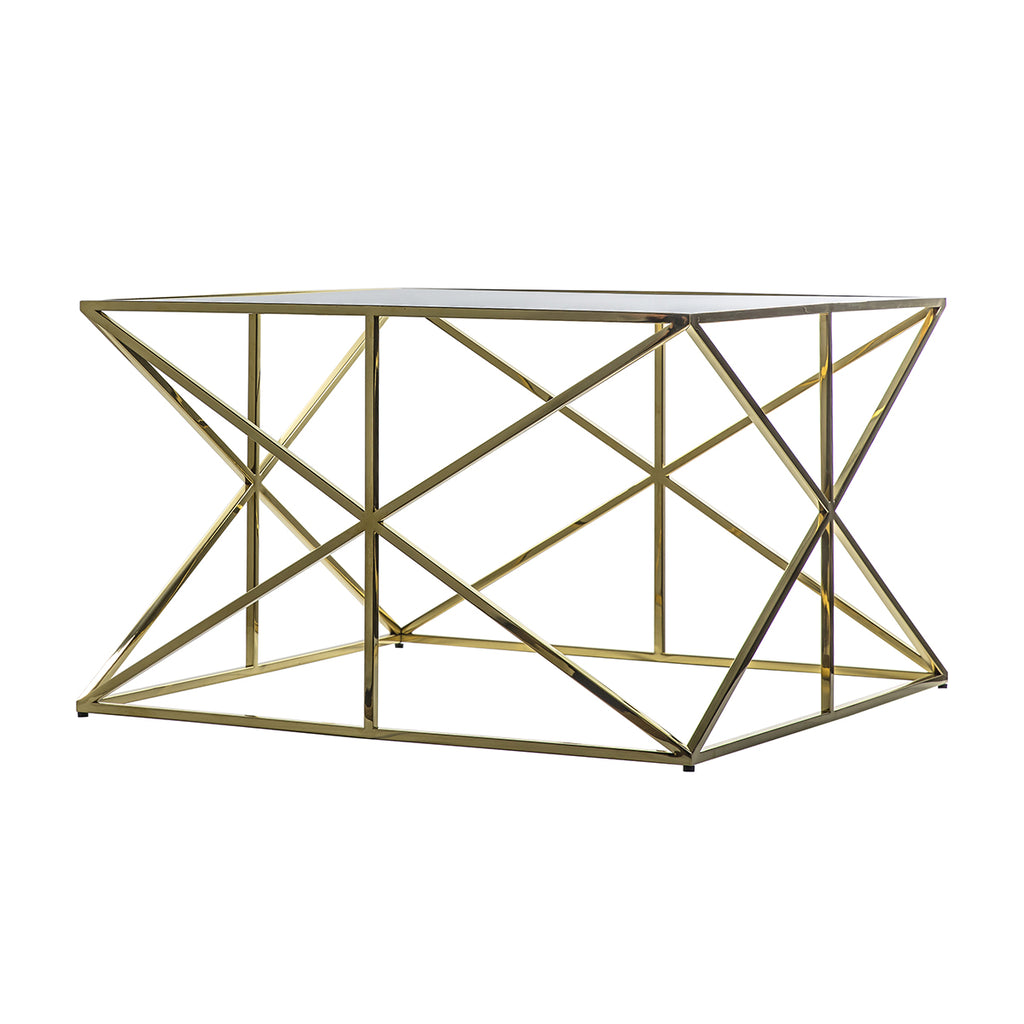Arden Gold Coffee Table |Glass Coffee Table