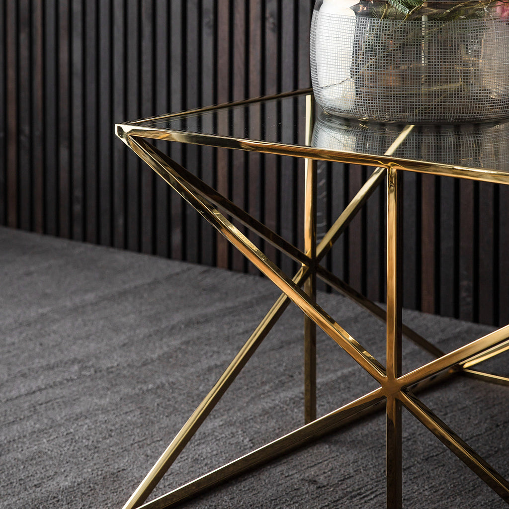 Arden Gold Coffee Table |Glass Coffee Table