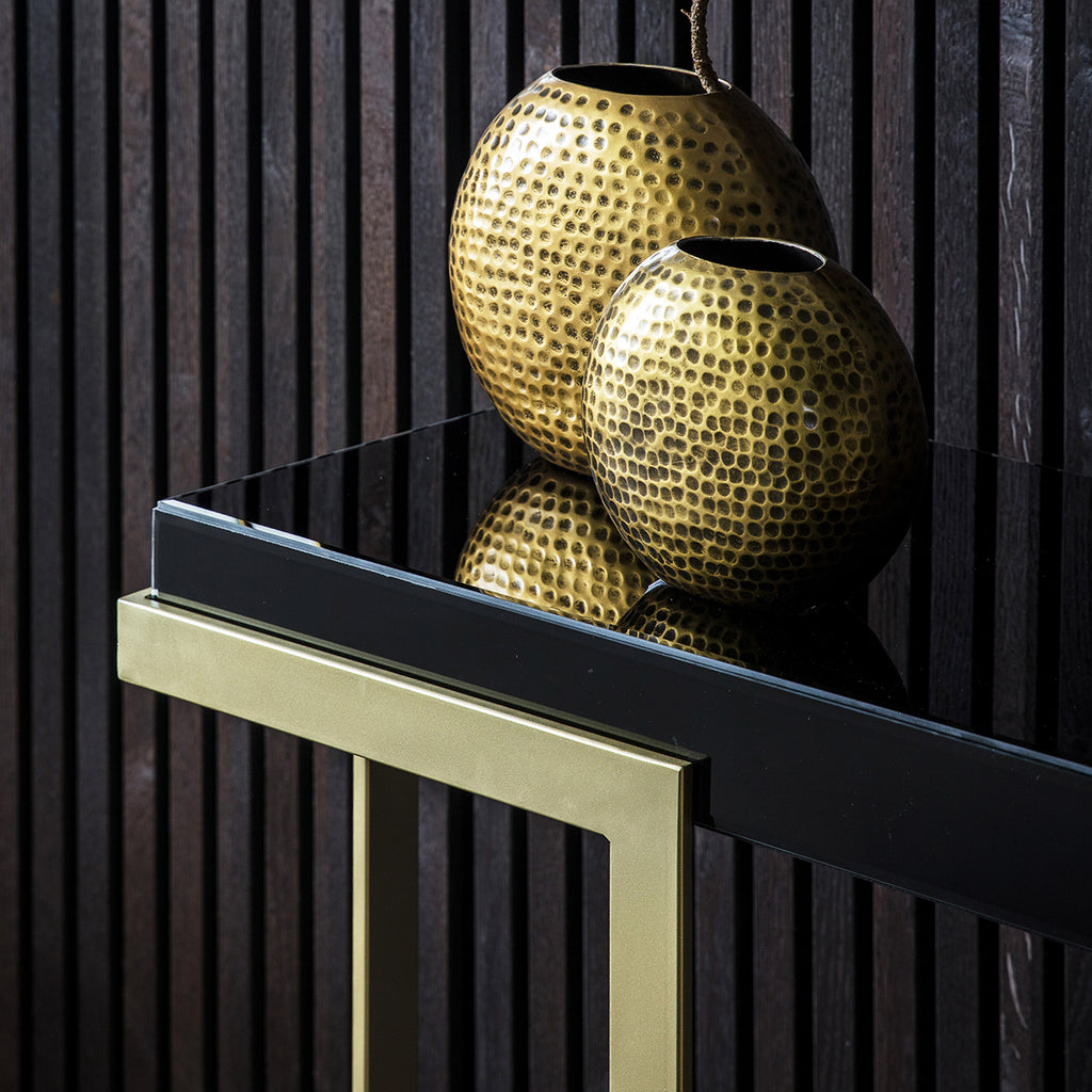 Manhattan Black & Gold Console Table | Gold Console Table