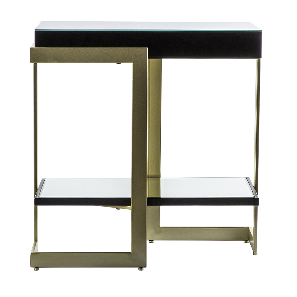 Manhattan Gold Side Table - Glass Top