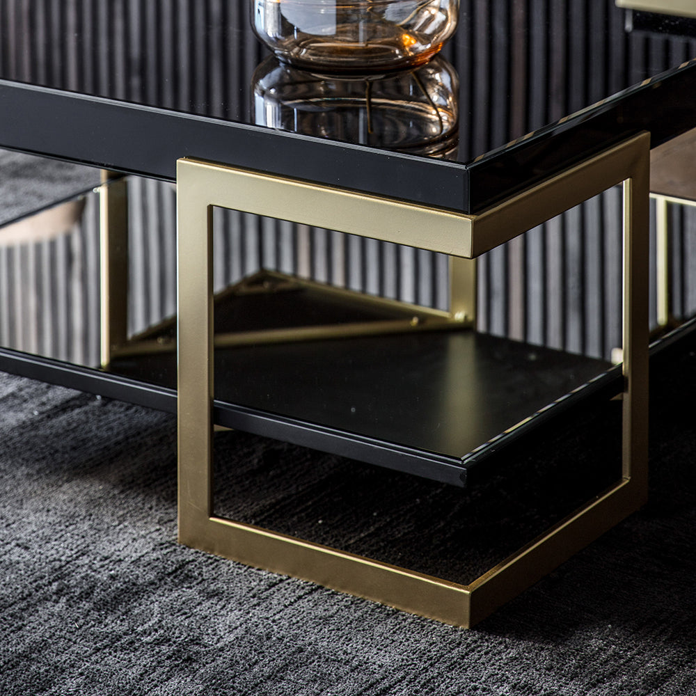Manhattan Black & Gold Coffee table | Gold Coffee Table